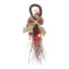 24" Twig And Red Berries Artificial Christmas Teardrop Swag - Unlit