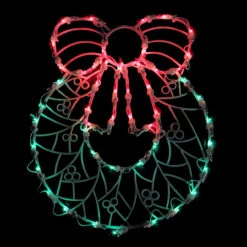 16" Lighted Wreath Christmas Window Silhouette Decoration