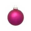 8ct Raspberry Pink Matte Glass Ball Christmas Ornaments 3.25" (80mm)