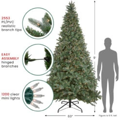 9' Pre-Lit Granville Fraser Fir Artificial Christmas Tree, Clear Lights -Best Christmas Store ww multi treestand 82606.1667530140