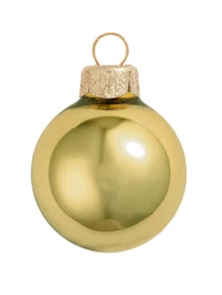 Sun Yellow Shiny Glass Ball Christmas Ornament 7" (180mm)