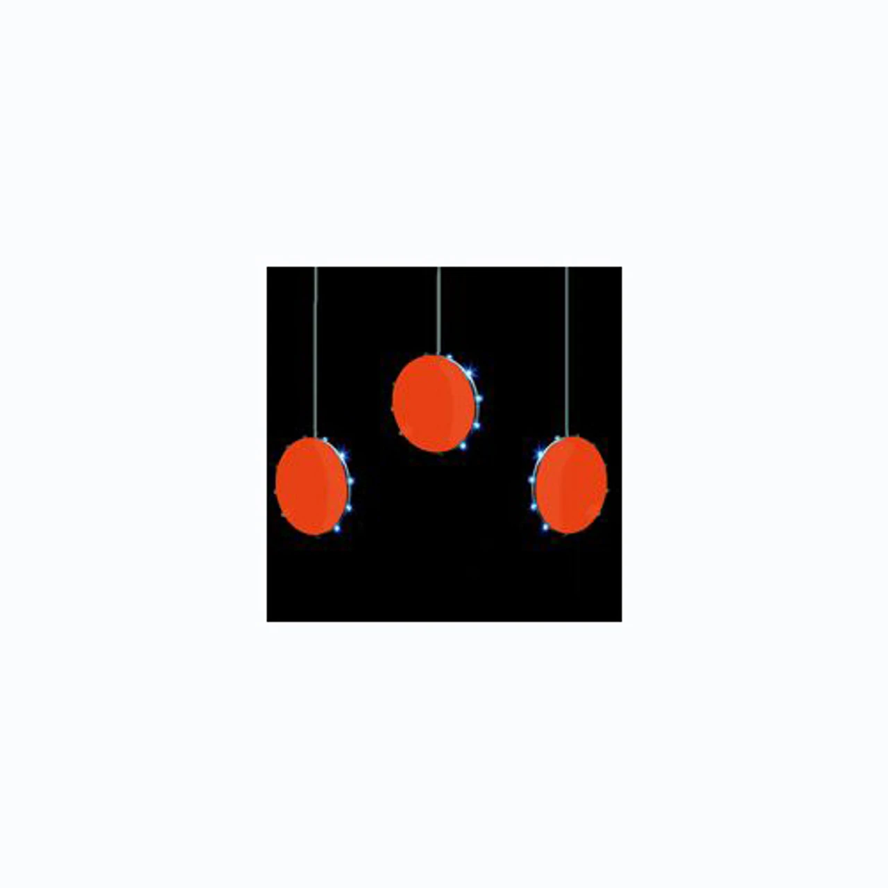 Set Of 3 Red Double-Sided LED Christmas Light Disks - Back Wire 1 Set Of 3 Red Double-Sided LED Christmas Light Disks - Back Wire