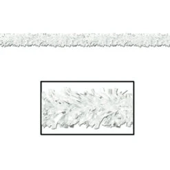 Pack Of 12 Shiny Metallic White Tinsel 6-Ply Christmas Garlands 15' - Unlit