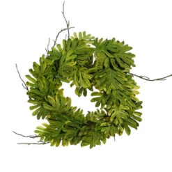 Philodendron Leaves And Twigs Artificial Tropical Wreath - 26-Inch, Unlit