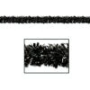 Club Pack Of 12 Festive Metallic Black Foil Tinsel 6-Ply Halloween Christmas Garlands 15' - Unlit