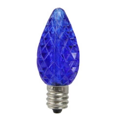 Pack Of 25 Faceted C7 LED Blue Christmas Replacement Bulbs