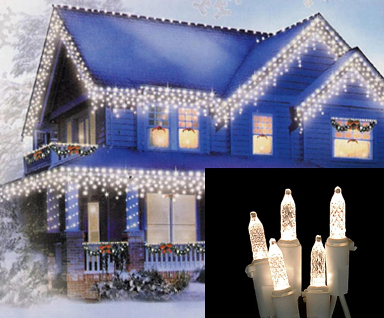 100 Warm White Contemporary LED M5 Mini Christmas Lights - 8 Ft White Wire 2 100 Warm White Contemporary LED M5 Mini Christmas Lights - 8 Ft White Wire - Image 2