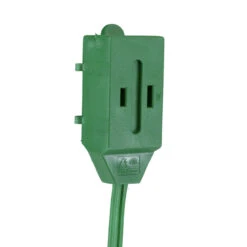 15' Green Indoor Power Extension Cord With 3-Outlets And Foot Switch -Best Christmas Store ys90571 3 66311.1667518785