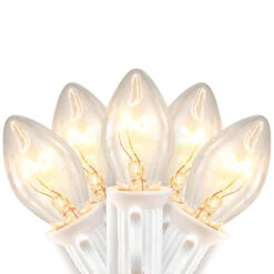 25 Count Clear C7 Christmas Lights, 24ft White Wire