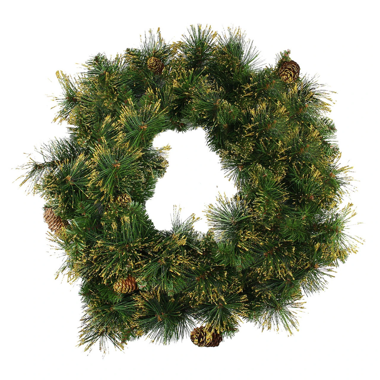 Mixed Pine Glittered Pine Cone Artificial Christmas Wreath - 24-Inch, Unlit 1 Mixed Pine Glittered Pine Cone Artificial Christmas Wreath - 24-Inch, Unlit