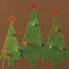 32" Green And Red Lighted Christmas Tree Trio Outdoor Decor