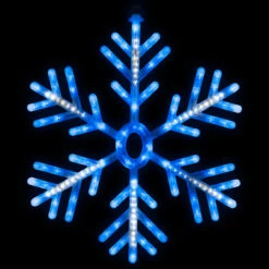 25" Lighted Blue And White Snowflake Christmas Decoration