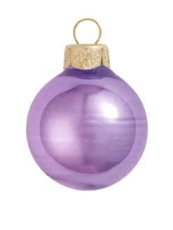4ct Lavender Purple And Gold Shiny Glass Christmas Ball Ornaments 4.75" (120mm)