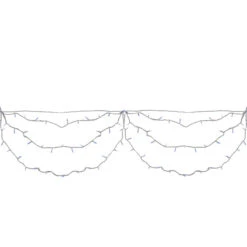 150 Blue And White LED Swag Christmas Lights - 7.5 Ft White Wire